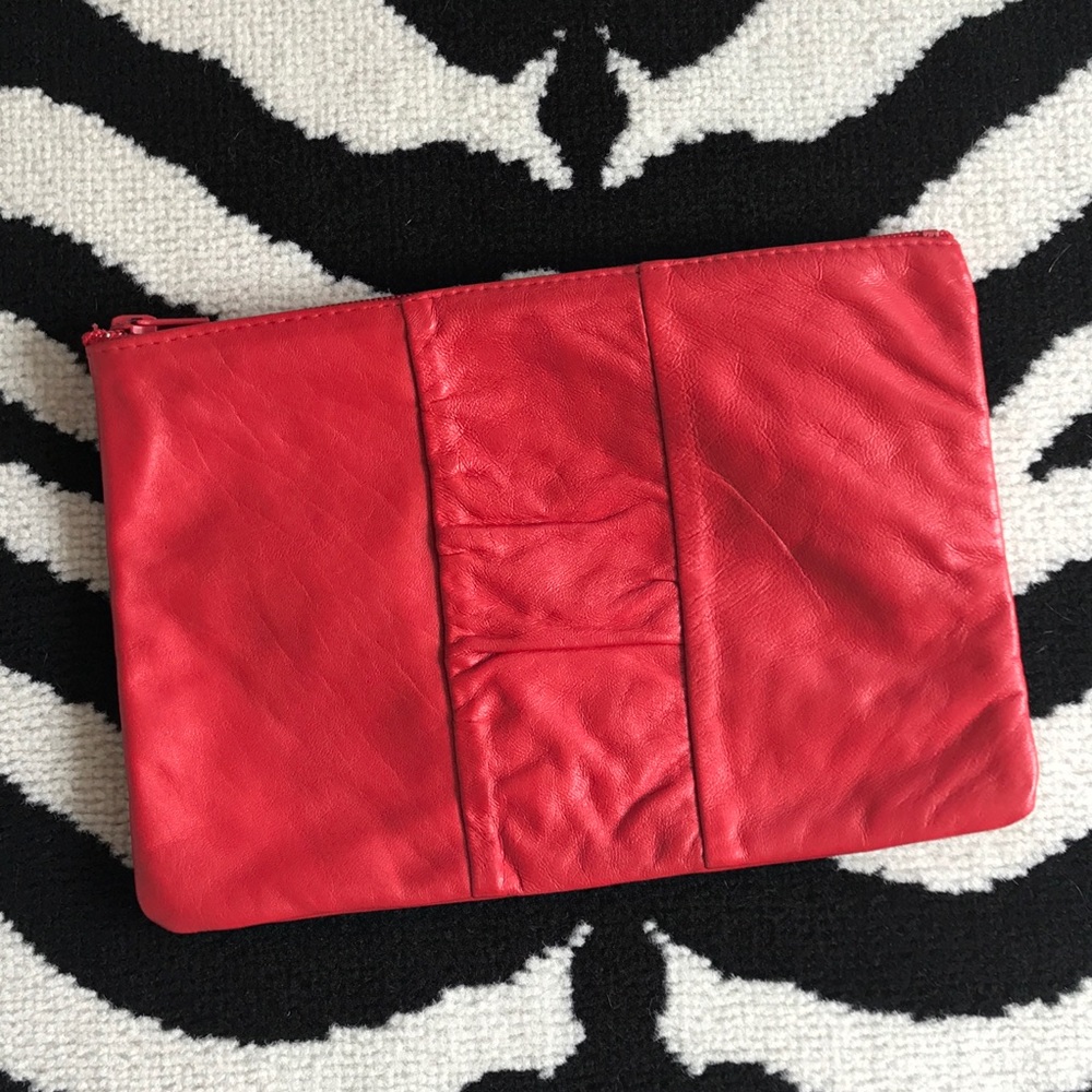 Vintage Red Leather Clutch